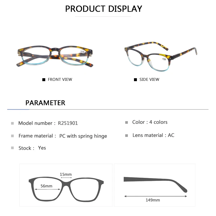 EUGENIA 2020 New Hot Sale Plastic Latest Frames Round Reading Glasses