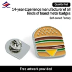 Custom Logo Button Badge Blank Lapel Pins Logo Metal Name Badge Longzhiyu