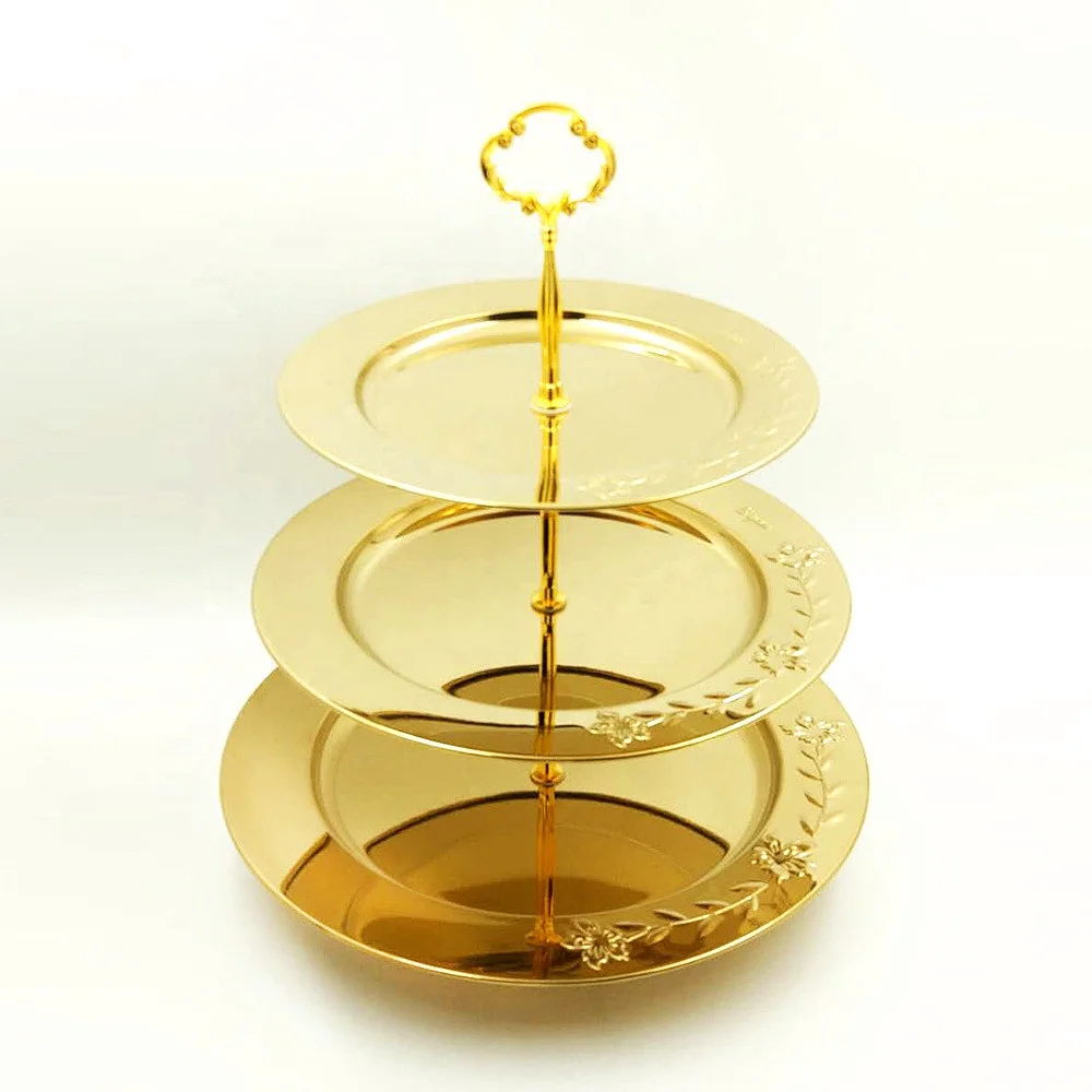 Factory metal 3-Tier cake stand tray stainless steel party food serving tray, Silver/gold
Factory metal 3-Tier cake stand tray stainless steel party food serving tray, Silver/gold