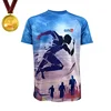 All Over Full Printing 3d Custom Marathon Running sport Sublimation Printed Quick Dry Fit t shirt