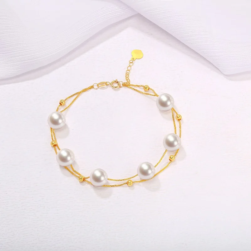 New design Jewelry Double Layered Pearl Bracelet 18k gold Freshwater Pearl Bracelet For Women
New design Jewelry Double Layered Pearl Bracelet 18k gold Freshwater Pearl Bracelet For Women