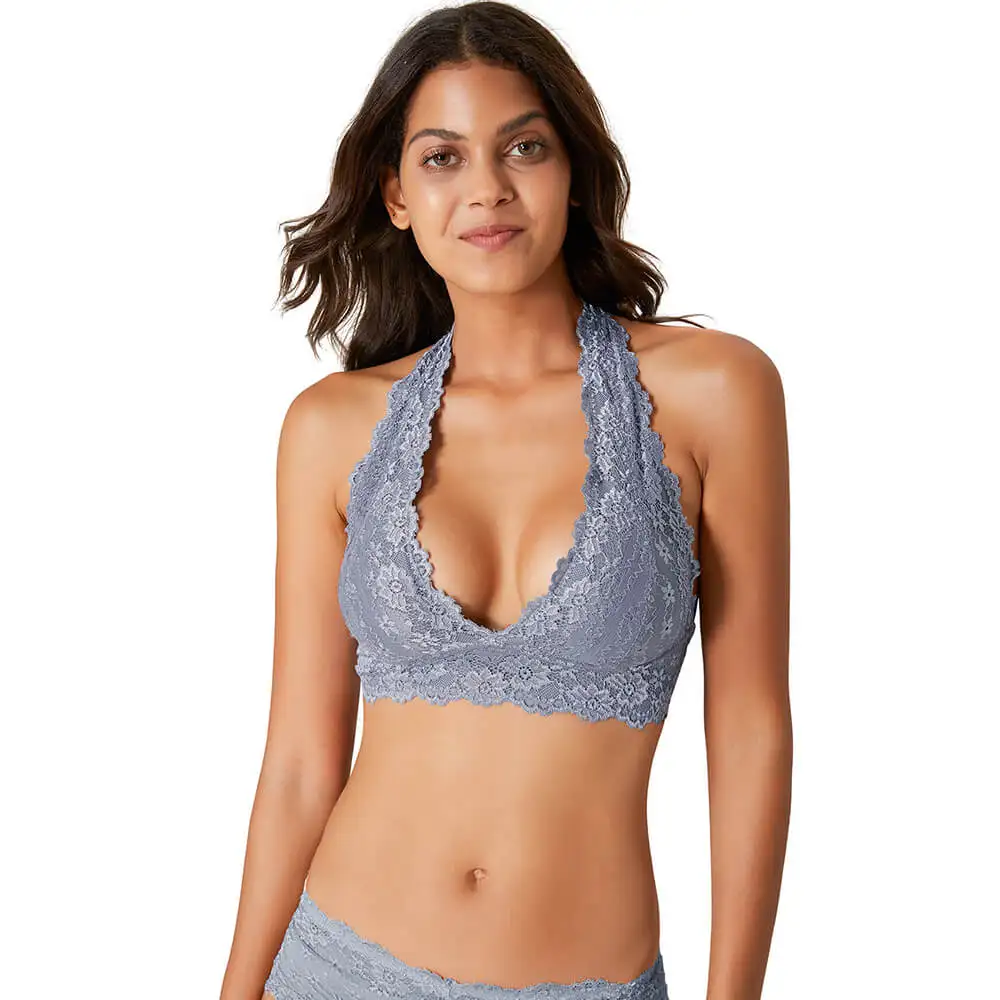 Wholesale lace halter neck bras top removable padded scalloped halter lace bralettes, Black, light gray, beige
Wholesale lace halter neck bras top removable padded scalloped halter lace bralettes, Black, light gray, beige