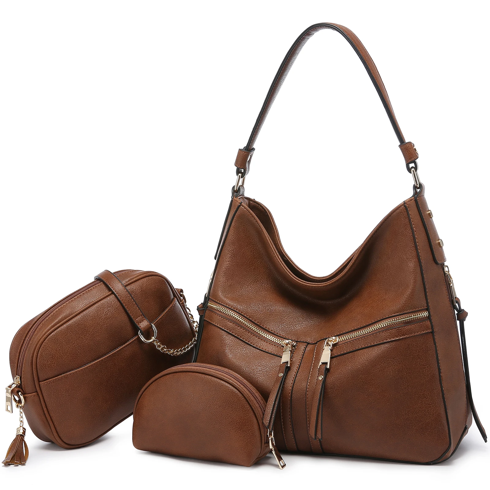Realer 2022 3 in 1 Large Hobo Purses PU Leather Purses and Handbags Vintage Ladies Crossbody Bag Casual Hobo Handbags for Women, Picture shows
Realer 2022 3 in 1 Large Hobo Purses PU Leather Purses and Handbags Vintage Ladies Crossbody Bag Casual Hobo Handbags for Women, Picture shows