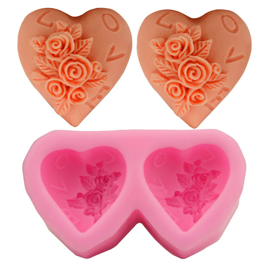 DIY custom love chocolate silicone mold cake fondant decoration tool rose flower handmade soap mold, Pink
DIY custom love chocolate silicone mold cake fondant decoration tool rose flower handmade soap mold, Pink