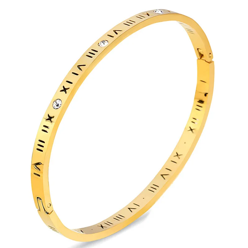 Woman With A Diamond Bracelet With Hollowed Out Roman Numerals Yiwu Factory Direct Sale Lover's Luxury Bracelet
Woman With A Diamond Bracelet With Hollowed Out Roman Numerals Yiwu Factory Direct Sale Lover's Luxury Bracelet