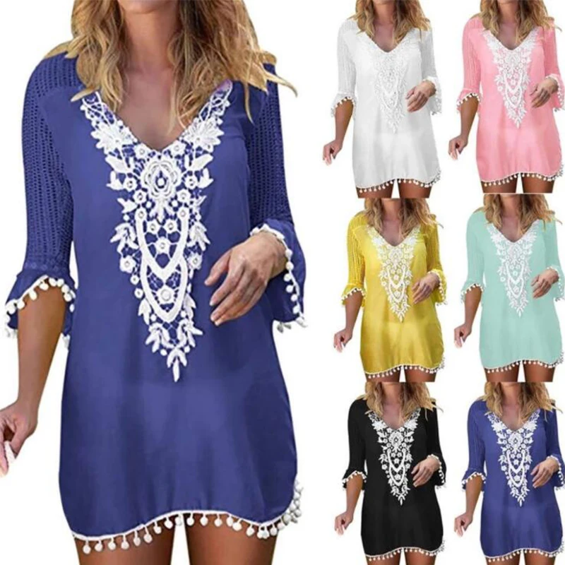 2021 Women's crochet swimsuit with tassel Summer chiffion bikini embroidery beach cover up, Many
2021 Women's crochet swimsuit with tassel Summer chiffion bikini embroidery beach cover up, Many