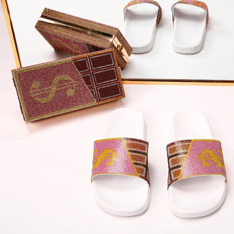 rhinestone money bags with slipper sets purse for women fashion design 2020 new women's slippers with bling money purses
rhinestone money bags with slipper sets purse for women fashion design 2020 new women's slippers with bling money purses