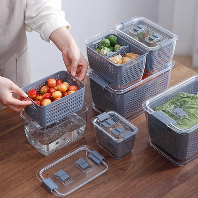 SHIMOYAMA Durable Large Grey Drain Basket food Vegetable Storage Boxes Plastic Storage Baskets with lids, Gray
SHIMOYAMA Durable Large Grey Drain Basket food Vegetable Storage Boxes Plastic Storage Baskets with lids, Gray