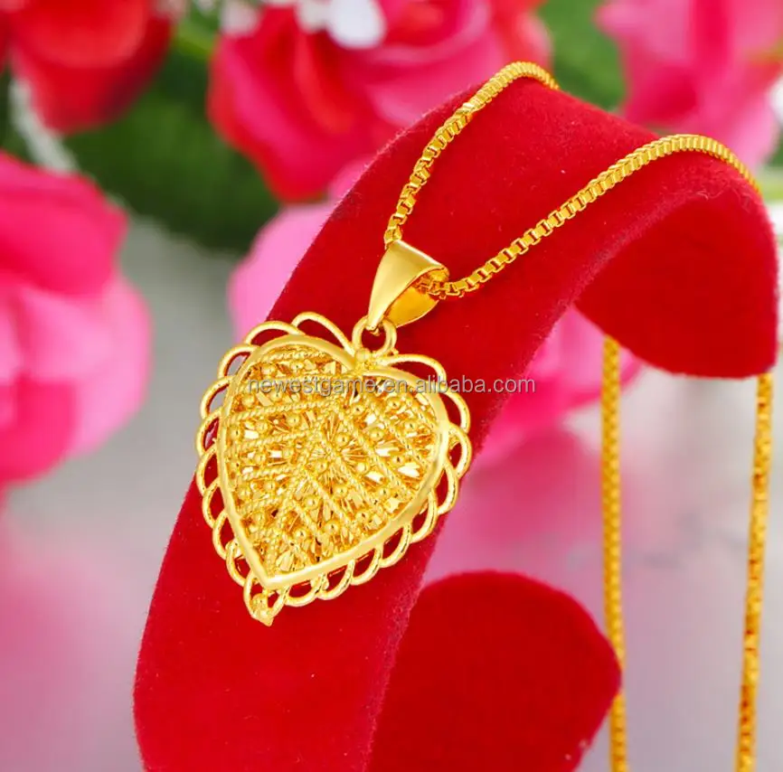 24k real gold plated Necklace personalized Water wave chain Dubai gold plated heart shaped pendant custom necklace for women
24k real gold plated Necklace personalized Water wave chain Dubai gold plated heart shaped pendant custom necklace for women