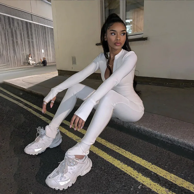 Casual Fitness Sporty Rompers Women Jumpsuits Workout Zipper Long Sleeve Skinny Solid Jumpsuits, Different colors and support to customized
Casual Fitness Sporty Rompers Women Jumpsuits Workout Zipper Long Sleeve Skinny Solid Jumpsuits, Different colors and support to customized