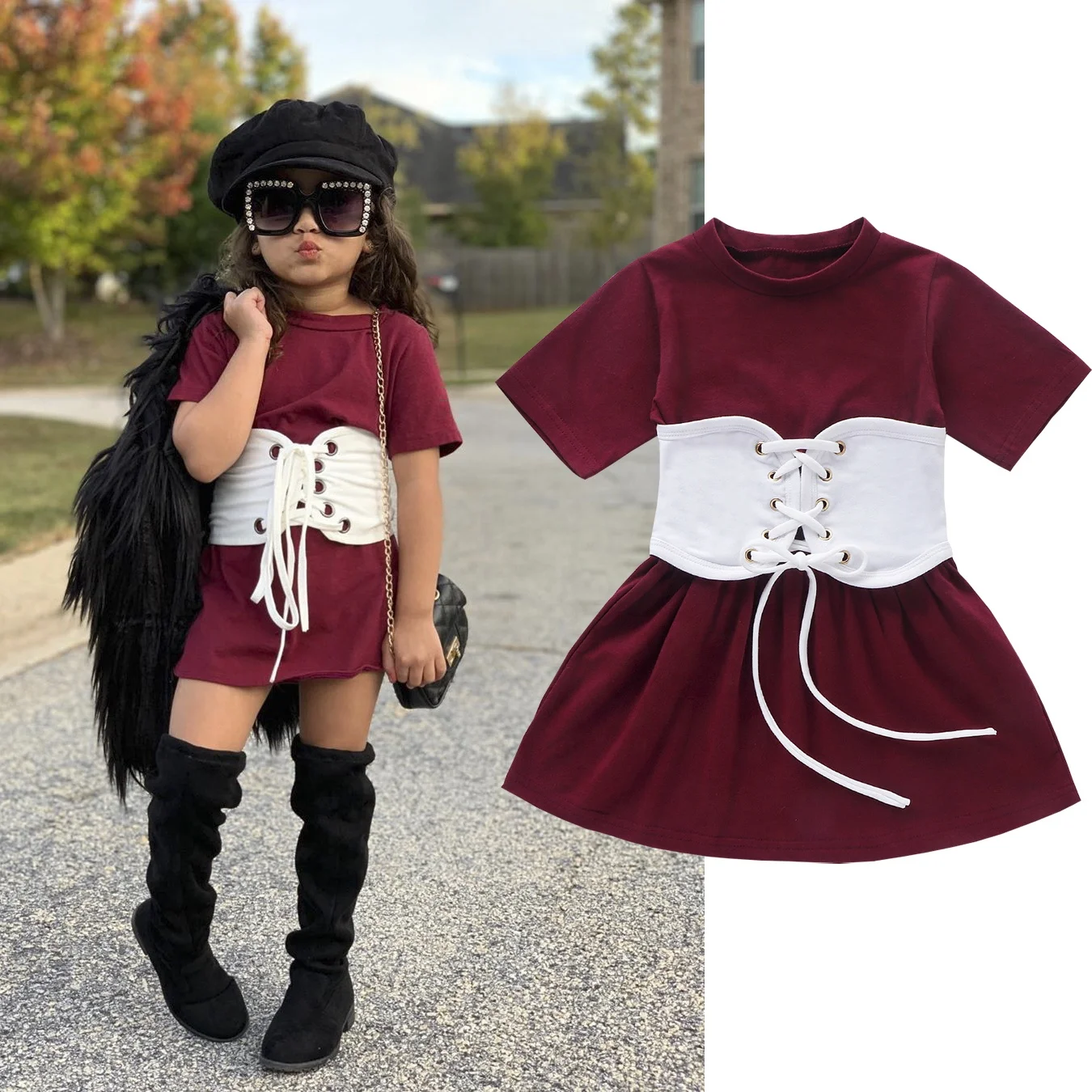 1-6Y Toddler Baby Girls Dress+Belt 2pcs Solid Short Sleeve Knee Length A-Line Dress Fashion Outfits
1-6Y Toddler Baby Girls Dress+Belt 2pcs Solid Short Sleeve Knee Length A-Line Dress Fashion Outfits
