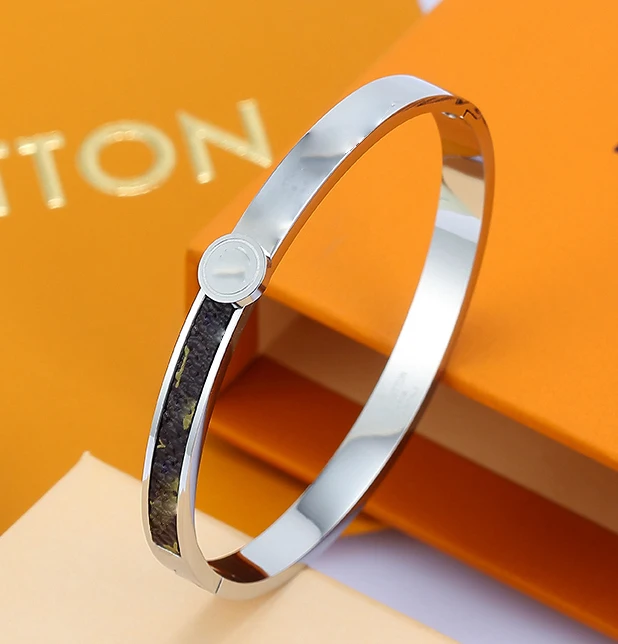 leather cuff brand bracelet men and women stainless steel wide ankle bracelet silver bangle designer charm couple bracelet, Silver/gold/rose gold 
leather cuff brand bracelet men and women stainless steel wide ankle bracelet silver bangle designer charm couple bracelet, Silver/gold/rose gold