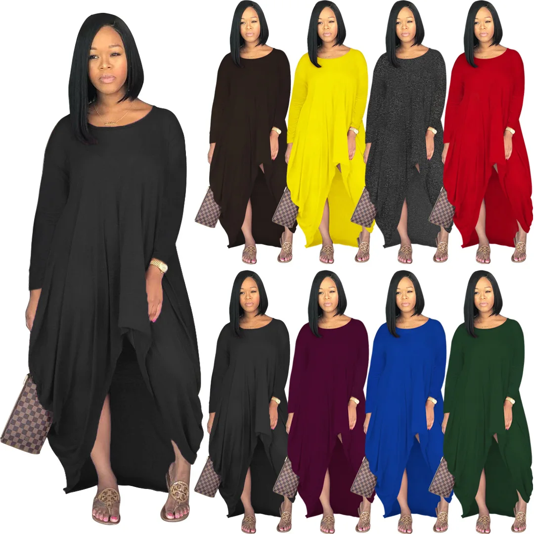 casual plus size dress women fall winter long dress loose solid color irregular trendy ladies casual dresses clothes
casual plus size dress women fall winter long dress loose solid color irregular trendy ladies casual dresses clothes