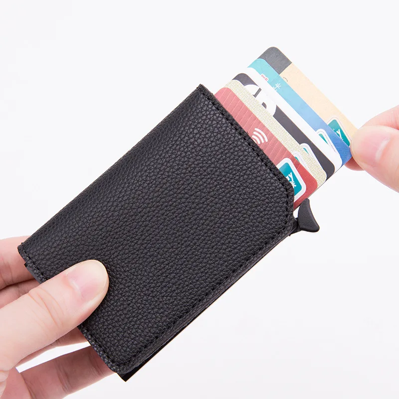 Men's Card Case RFID Blocking Front Pocket Wallet Card Protector Pop Up Design Litchi Pattern Credit Card Holder Aluminum Metal
Men's Card Case RFID Blocking Front Pocket Wallet Card Protector Pop Up Design Litchi Pattern Credit Card Holder Aluminum Metal
