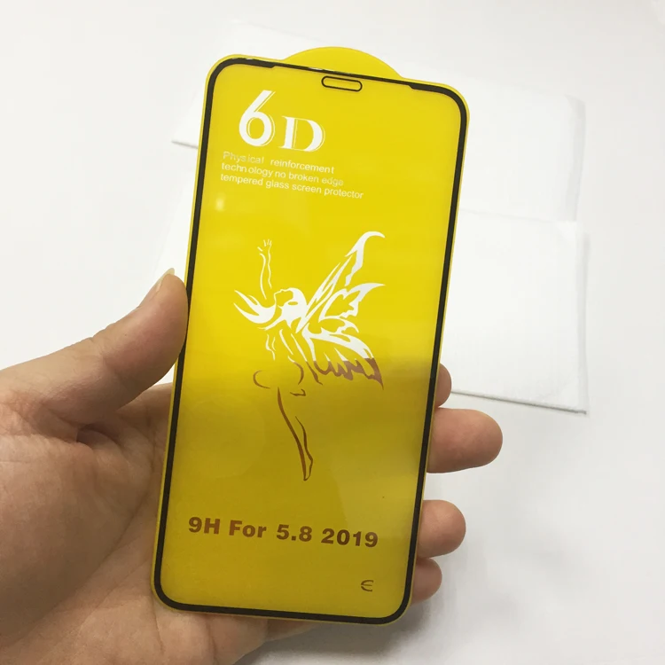 6D angel full cover 9H Tempered glass screen protector for iphone 11 Pro MAX film, Black
6D angel full cover 9H Tempered glass screen protector for iphone 11 Pro MAX film, Black