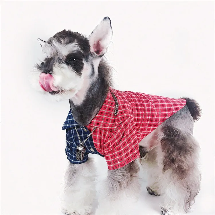 Trendy Blue Red Color Block Shirt Pet Clothes Schnauzer Plaid Dog Clothes, Blue with red
Trendy Blue Red Color Block Shirt Pet Clothes Schnauzer Plaid Dog Clothes, Blue with red