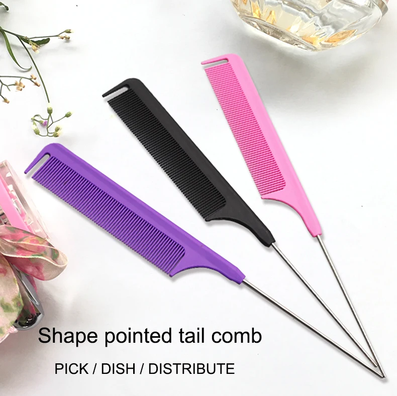 Shape Pointed Tail Comb Custom Plastic Antistatic Comb Heat Resistant Tail Detangling Pink Hair Brush, Pink/black/purple/customized
Shape Pointed Tail Comb Custom Plastic Antistatic Comb Heat Resistant Tail Detangling Pink Hair Brush, Pink/black/purple/customized