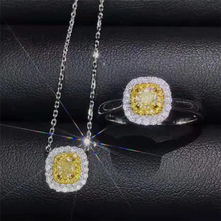 SGARIT Saudi Arabia luxury wedding jewelry sets 18k gold 0.22+0.21ct VS natural yellow diamond Bridal wedding jewelry set
SGARIT Saudi Arabia luxury wedding jewelry sets 18k gold 0.22+0.21ct VS natural yellow diamond Bridal wedding jewelry set