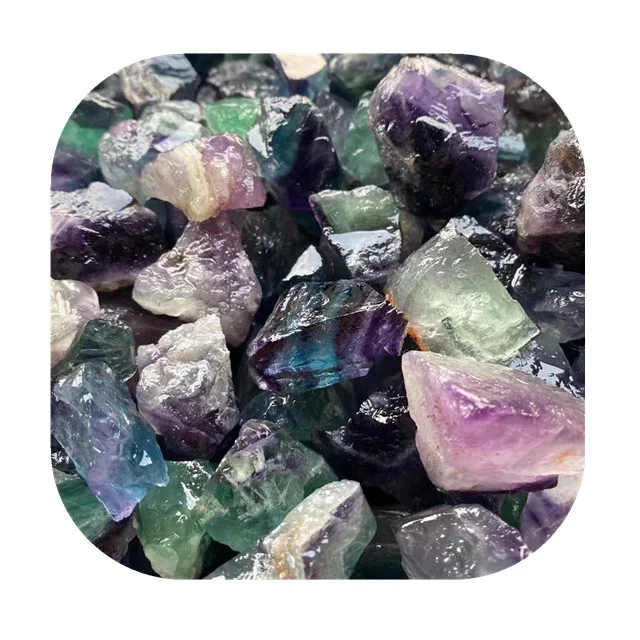 

wholesale crystals raw healing stones natural rainbow fluorite rough stone