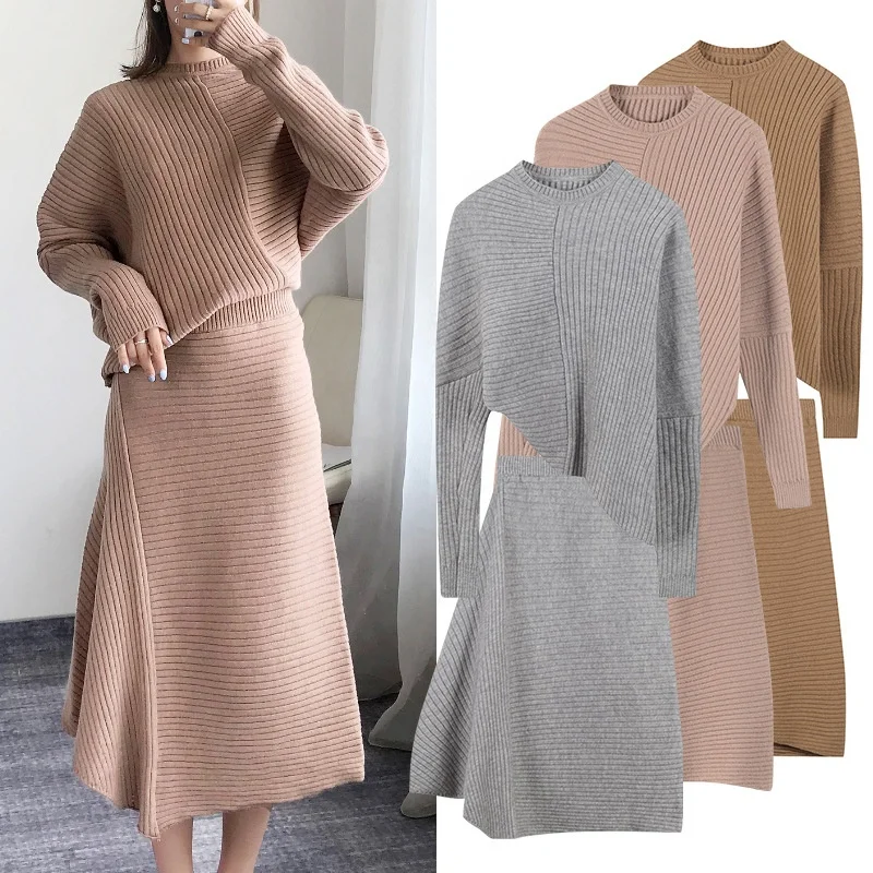 B21667A Women's fashion loose Korea style women's sweater knit skirt two piece sets
B21667A Women's fashion loose Korea style women's sweater knit skirt two piece sets