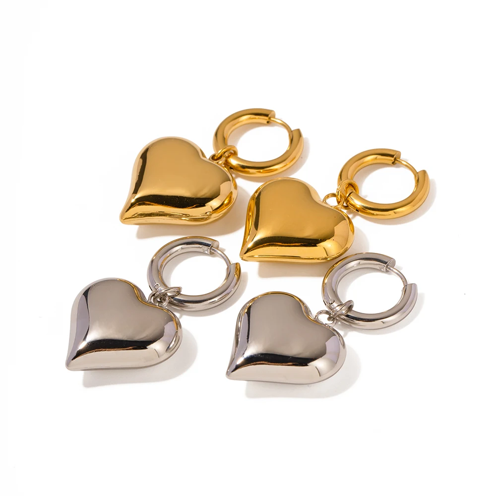 J&D 18K Gold Plated Waterproof Stainless Steel Chunky Hoop Huggie Heart Shape Pendant Earring Women
J&D 18K Gold Plated Waterproof Stainless Steel Chunky Hoop Huggie Heart Shape Pendant Earring Women