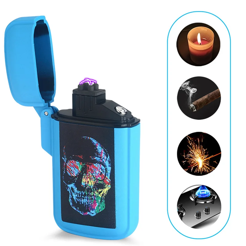 Plastic USB double arc windproof electronic lighters advertising creative gifts customized wholesale, Colorful 
Plastic USB double arc windproof electronic lighters advertising creative gifts customized wholesale, Colorful