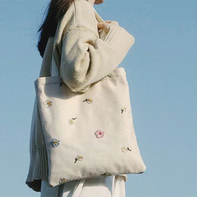 Original canvas single shoulder bag lace flowal embroidery high quality eco vintage organic cotton canvas tote bag, Customizable
Original canvas single shoulder bag lace flowal embroidery high quality eco vintage organic cotton canvas tote bag, Customizable