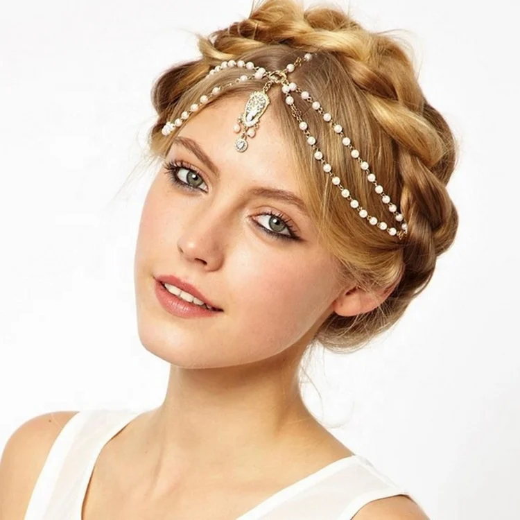 Zuowen Wholesale Bohemian Hair Jewelry Gold Color Elegant Pearl Metal Chain for Women and Girls, Golden
Zuowen Wholesale Bohemian Hair Jewelry Gold Color Elegant Pearl Metal Chain for Women and Girls, Golden