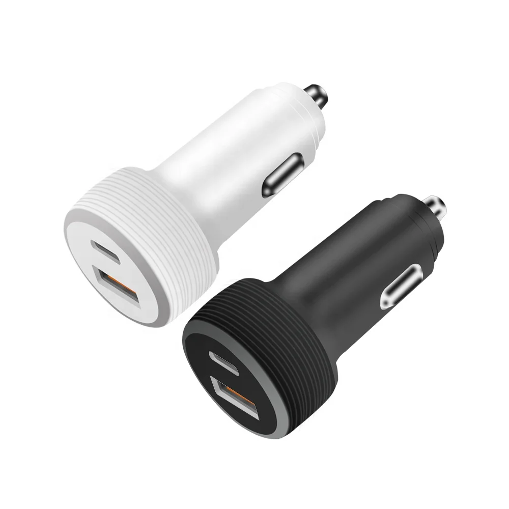 Portable Dual Car Type c Charger 17w Quick Charge USB A+C Car Phone Charger Adapter Mini Fast Car USB C Charger with Box Package, Black/white 
Portable Dual Car Type c Charger 17w Quick Charge USB A+C Car Phone Charger Adapter Mini Fast Car USB C Charger with Box Package, Black/white
