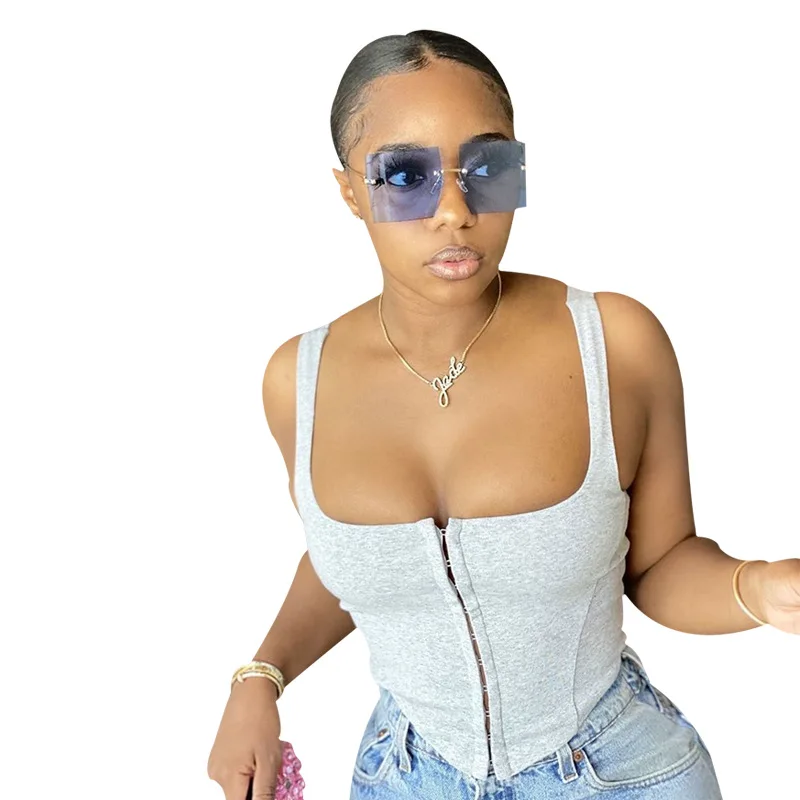 2021 Sexy Women Solid Tanks Vest Crop Top Summer Sleeveless Tanks Beach 
2021 Sexy Women Solid Tanks Vest Crop Top Summer Sleeveless Tanks Beach