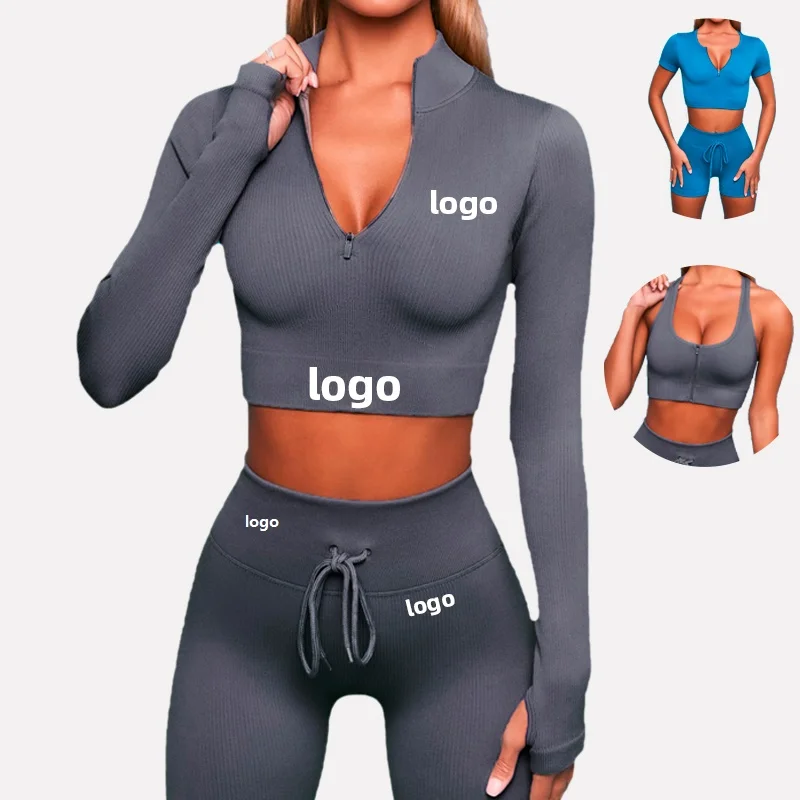Tking 2021 Custom Logo Women Gym Clothing Active Wear Crop Jacket Yoga Leggings And Tops Sport Fitness Yoga Sets
Tking 2021 Custom Logo Women Gym Clothing Active Wear Crop Jacket Yoga Leggings And Tops Sport Fitness Yoga Sets