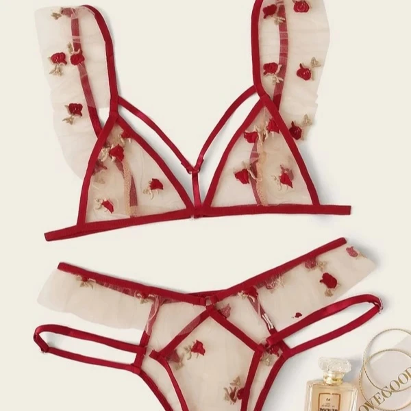 Sfy1243 Perspective ladies sweet underwear rose printed lace two pieces set ruffle lace brief women lingerie set
Sfy1243 Perspective ladies sweet underwear rose printed lace two pieces set ruffle lace brief women lingerie set