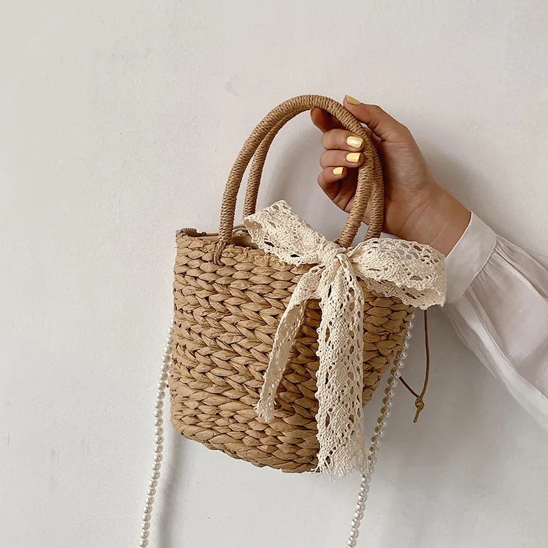 Hot Selling Durable big women bucket vintage holiday sling hand bags straw pearl chain bag beach fashion
Hot Selling Durable big women bucket vintage holiday sling hand bags straw pearl chain bag beach fashion