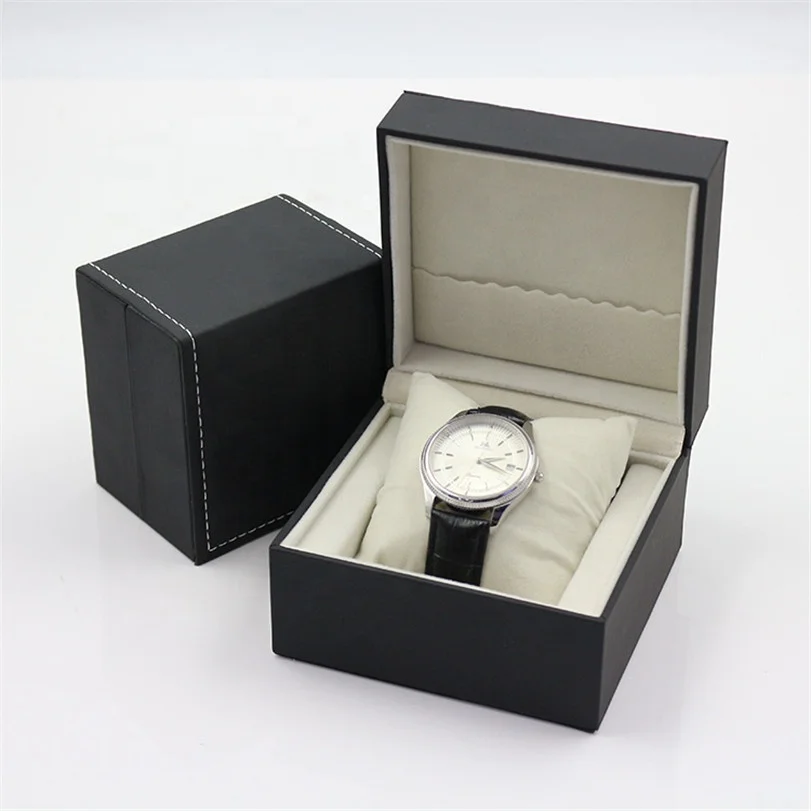 Elegant Rectangle Black Leather Custom Logo Gift Watch PU Box with Paper Sleeve and Box Pillow
Elegant Rectangle Black Leather Custom Logo Gift Watch PU Box with Paper Sleeve and Box Pillow