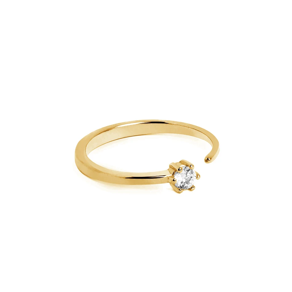 Wholesale Trendy Simple Ring 18K Gold Plated 925 Sterling Silver Jewelry adjustable open Ring with white zircon
Wholesale Trendy Simple Ring 18K Gold Plated 925 Sterling Silver Jewelry adjustable open Ring with white zircon