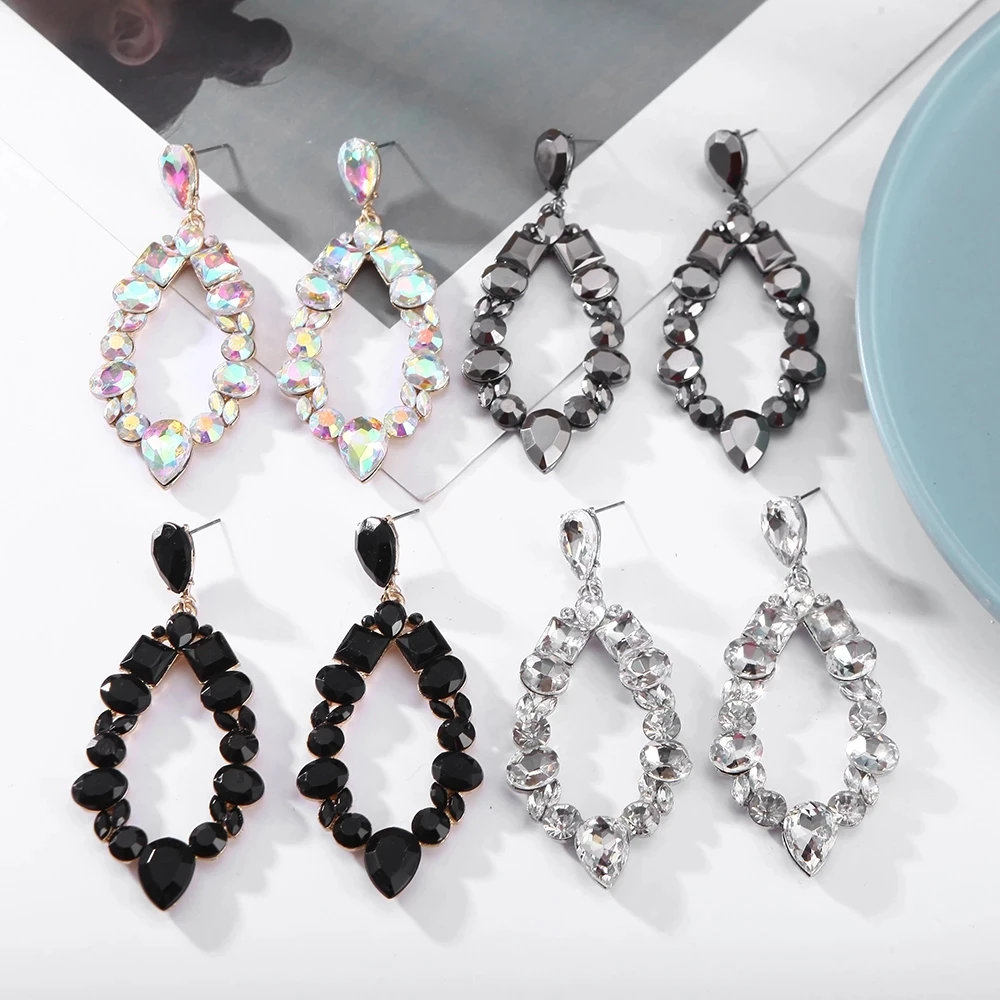 Kaimei Female Fashion Elegant Wedding Jewelry Accessories Oval Big Long Crystal Earrings For Women Girls Drop Dangle Earrings, Many colors fyi
Kaimei Female Fashion Elegant Wedding Jewelry Accessories Oval Big Long Crystal Earrings For Women Girls Drop Dangle Earrings, Many colors fyi