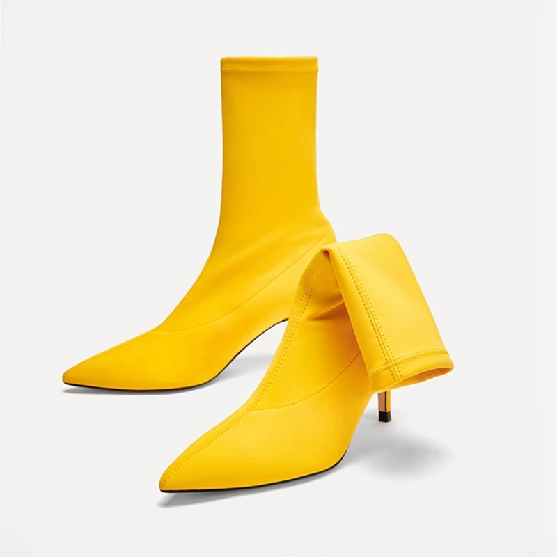 2021 Spring/Autumn New boots women Stretch Fabric Pointed toe Ankle boots high heels Zip basic High Boots Sexy Pumps women shoes
2021 Spring/Autumn New boots women Stretch Fabric Pointed toe Ankle boots high heels Zip basic High Boots Sexy Pumps women shoes