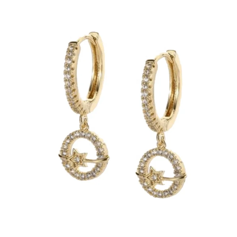 KSRA Jewelry New Trendy 925 Sterling Silver Personality Pop Earth Star Charm Clear CZ Stone Hoop Earrings For Women, Gold and silver
KSRA Jewelry New Trendy 925 Sterling Silver Personality Pop Earth Star Charm Clear CZ Stone Hoop Earrings For Women, Gold and silver