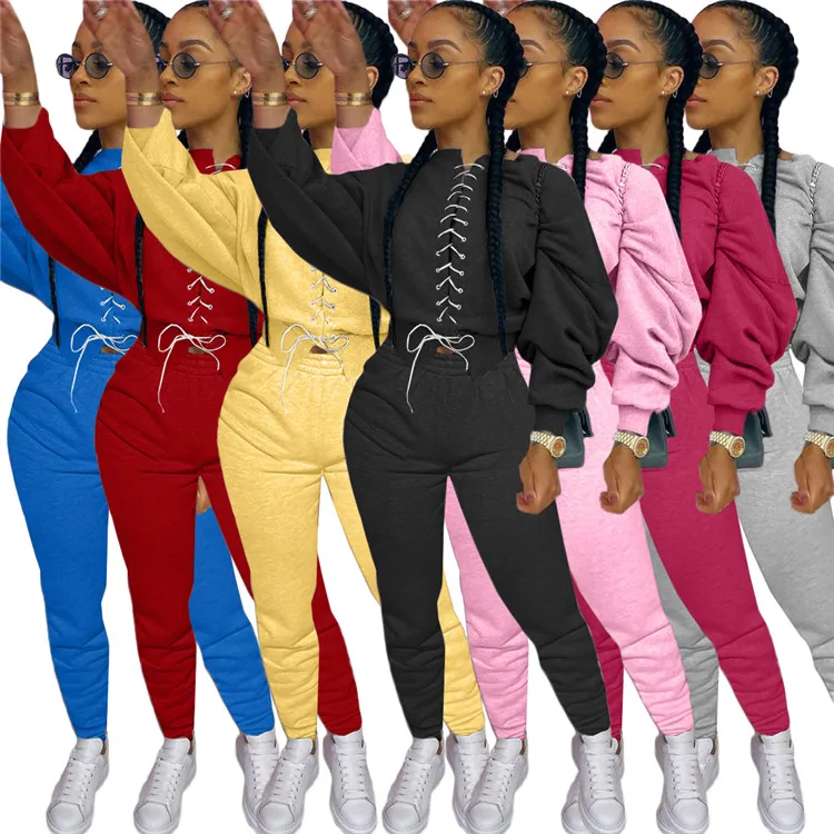 Casual 2 PCS Outfit Solid Color Sashes Long Sleeve Sweatshirt Pants Autumn Winter Women Two Piece Set, Customized color
Casual 2 PCS Outfit Solid Color Sashes Long Sleeve Sweatshirt Pants Autumn Winter Women Two Piece Set, Customized color