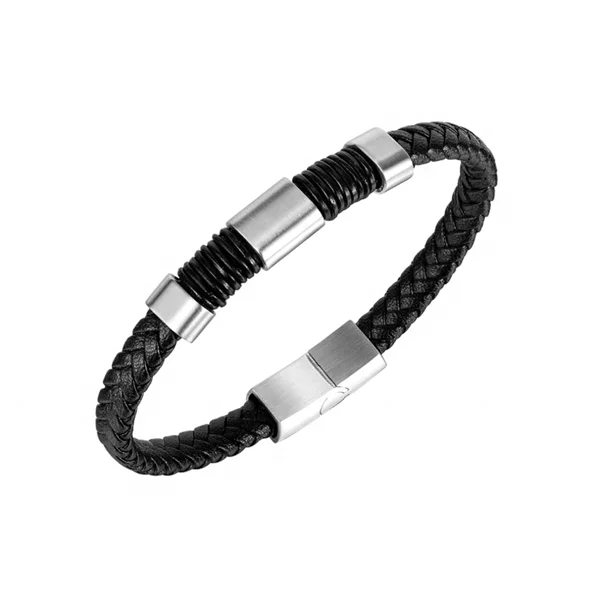 Bomei Jewelry New Design Manufacture Black Bracelet Stainless Steel Blank Magnetic Clasp Braided Rope Wrap Leather Bracelet
Bomei Jewelry New Design Manufacture Black Bracelet Stainless Steel Blank Magnetic Clasp Braided Rope Wrap Leather Bracelet