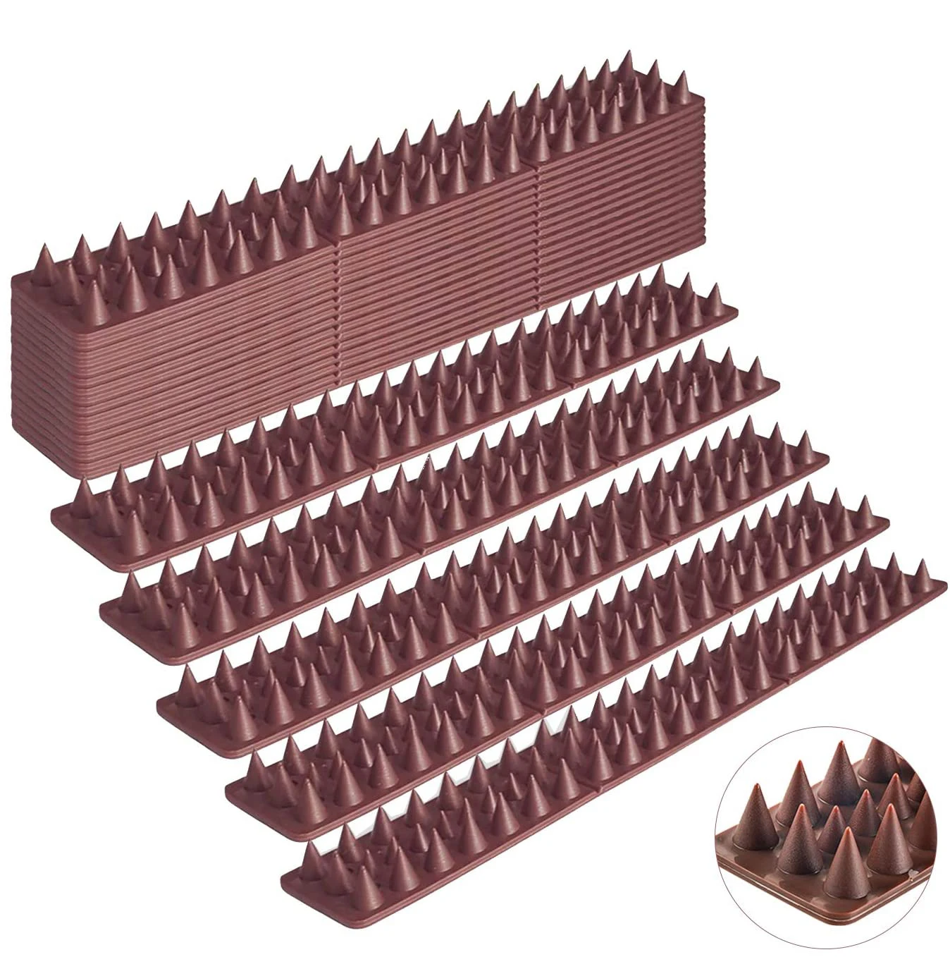 Plastic Deterrent Anti Theft Climb Strips, Outdoor Fence Security Control Cat Repellent, Brown
Plastic Deterrent Anti Theft Climb Strips, Outdoor Fence Security Control Cat Repellent, Brown