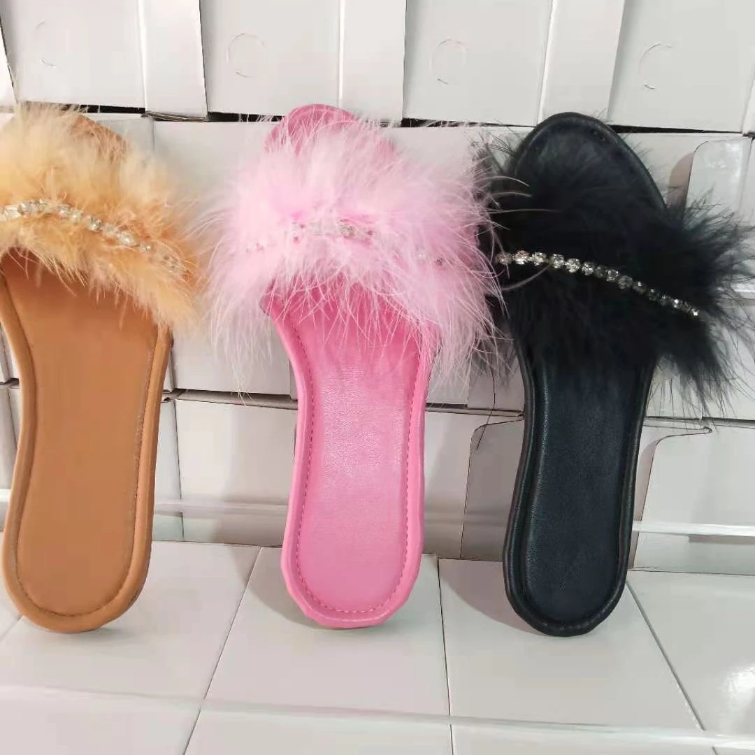 Ins Hot selling Furry Slippers Ladies Summer Outdoor Flat Crystal Shoes Bling Diamond Sandals Women, Customized color
Ins Hot selling Furry Slippers Ladies Summer Outdoor Flat Crystal Shoes Bling Diamond Sandals Women, Customized color