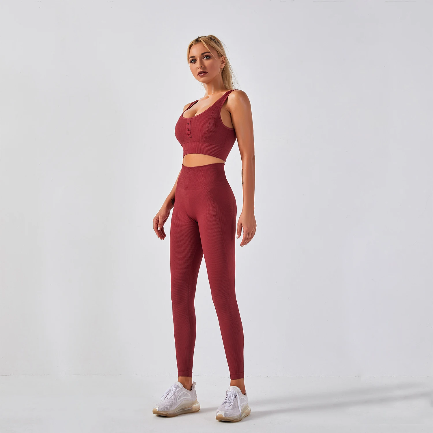Button padded bra set yoga sports gym fitness seamless leggings yoga body suit for woman
Button padded bra set yoga sports gym fitness seamless leggings yoga body suit for woman