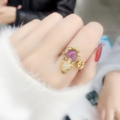 Fashionable New Temperature Sensitive Stone Ring Simple Stainless Steel Women's Pixiu Ring, As the picture
Fashionable New Temperature Sensitive Stone Ring Simple Stainless Steel Women's Pixiu Ring, As the picture