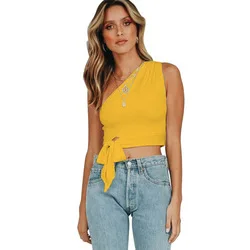 New spring / summer new one shoulder sleeveless strap sexy solid summer top camisole
New spring / summer new one shoulder sleeveless strap sexy solid summer top camisole