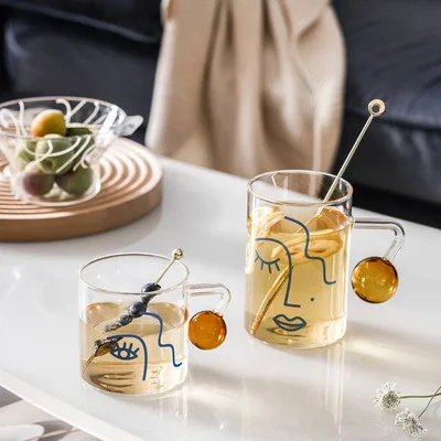 Hot sale cold water glasses handmade borosilicate drinking glass cup creative clear milk coffee glass cup with handle, As picture
Hot sale cold water glasses handmade borosilicate drinking glass cup creative clear milk coffee glass cup with handle, As picture