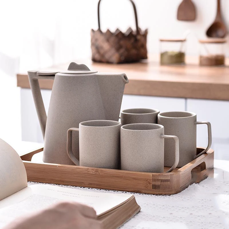 Nordic Style Water Pots &Kettles Ceramic Tea Cup Set Coffee Cups Pots Set Bamboo Tray, White&grey
Nordic Style Water Pots &Kettles Ceramic Tea Cup Set Coffee Cups Pots Set Bamboo Tray, White&grey