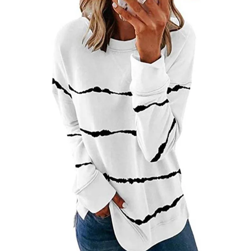 Striped T-shirt Wholesale Women Autumn Winter O-neck Loose Striped Long Sleeve Shirt
Striped T-shirt Wholesale Women Autumn Winter O-neck Loose Striped Long Sleeve Shirt