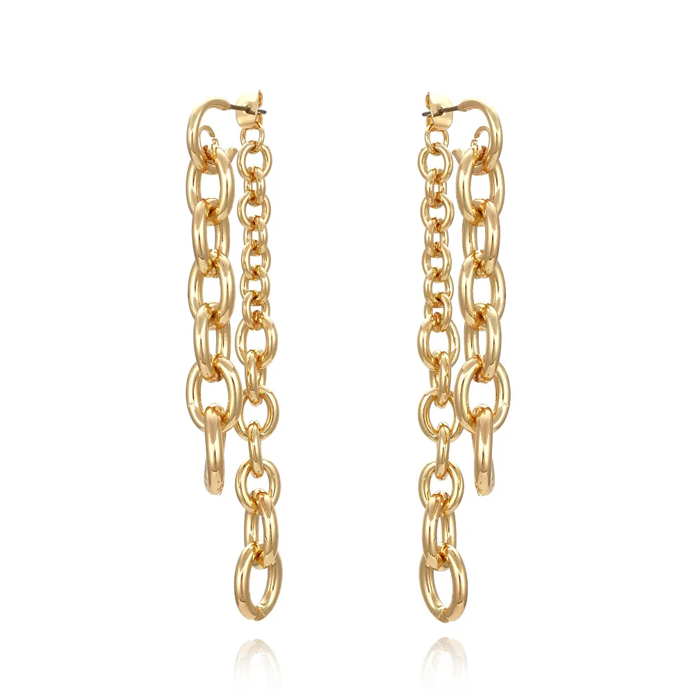 JUHU New exaggerated gold-plated chain tassel earrings retro metal alloy earrings wholesale
JUHU New exaggerated gold-plated chain tassel earrings retro metal alloy earrings wholesale