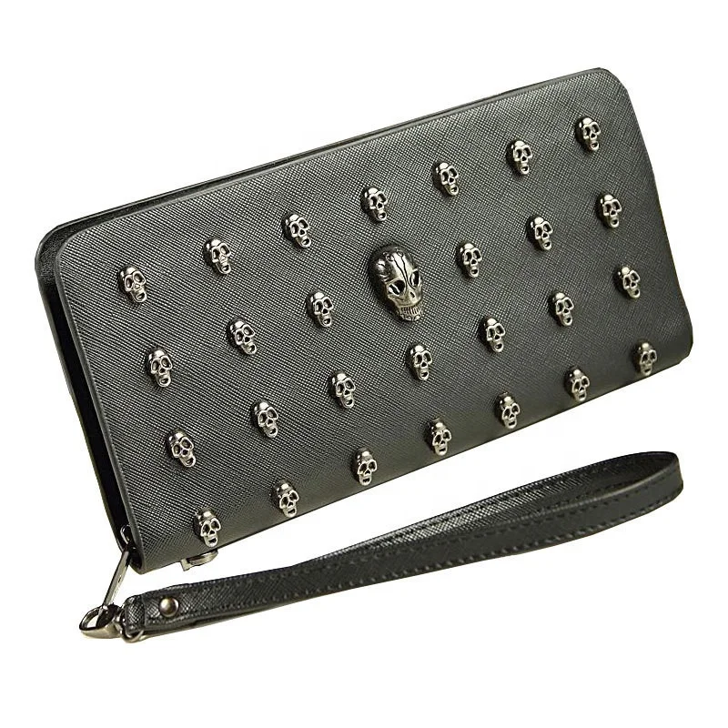 Men Leather Bag Skull Wallet Personality Clutch Bags Rivets PU Leather Purse Quality Zipper Card Holder Punk Wallets
Men Leather Bag Skull Wallet Personality Clutch Bags Rivets PU Leather Purse Quality Zipper Card Holder Punk Wallets